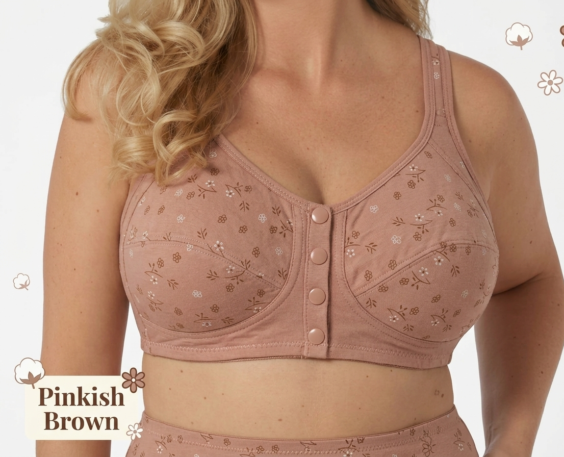 New Anti-Sagging Front Open Button Bra 2026 – Full Support | Lift & Shape