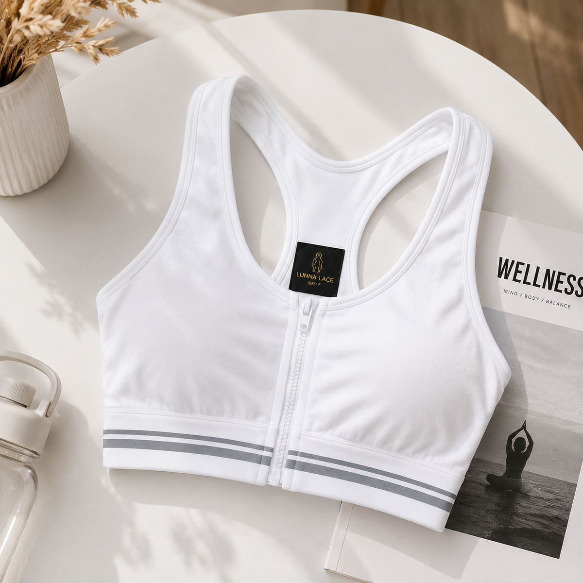 Front Zip Sports Bra – High Support Racerback