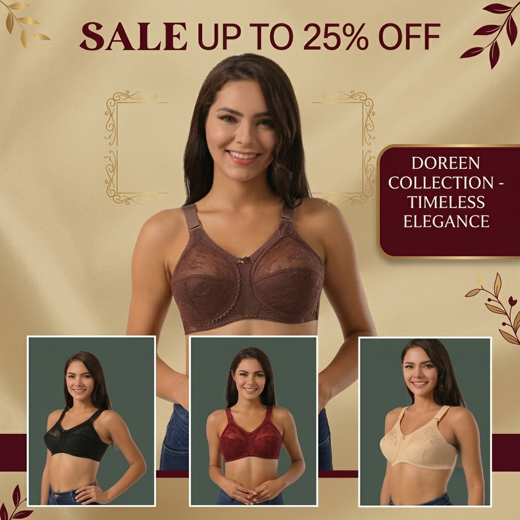 Pack of 4 Original Triumph Doreen Classic Bra – Full Support Non-Padded Value