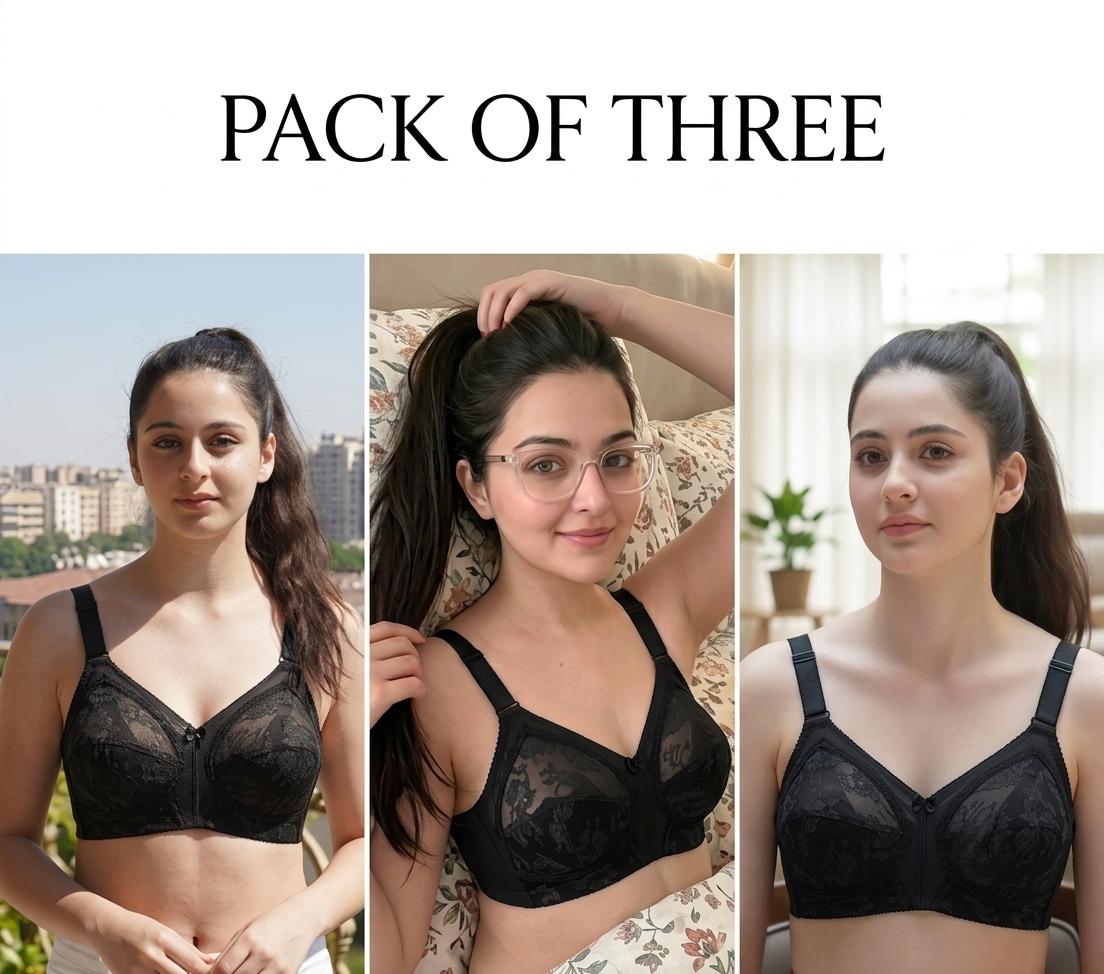 Pack of 3 Original Triumph Doreen Classic Bra – Full Support Non-Padded Value