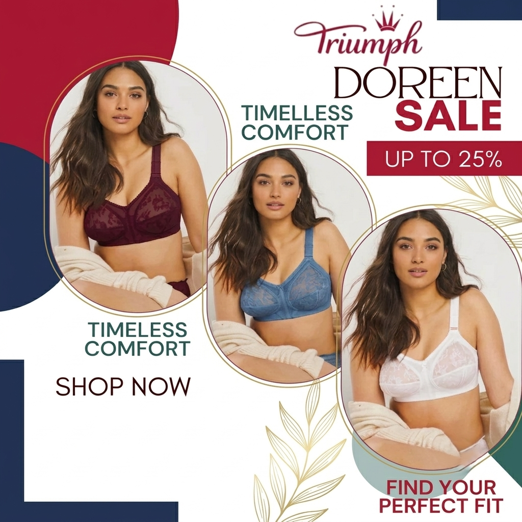 Pack of 3 Original Triumph Doreen Classic Bra – Full Support Non-Padded Value