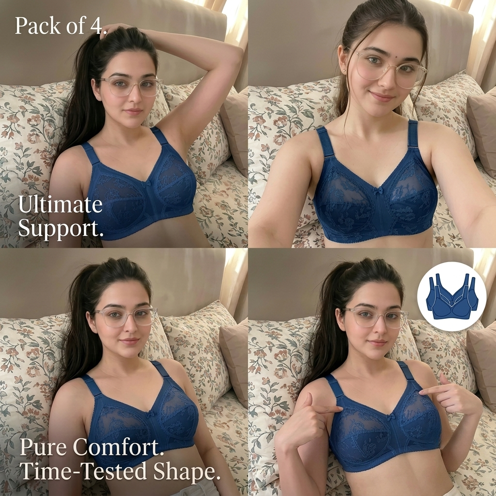Pack of 4 Original Triumph Doreen Classic Bra – Full Support Non-Padded Value