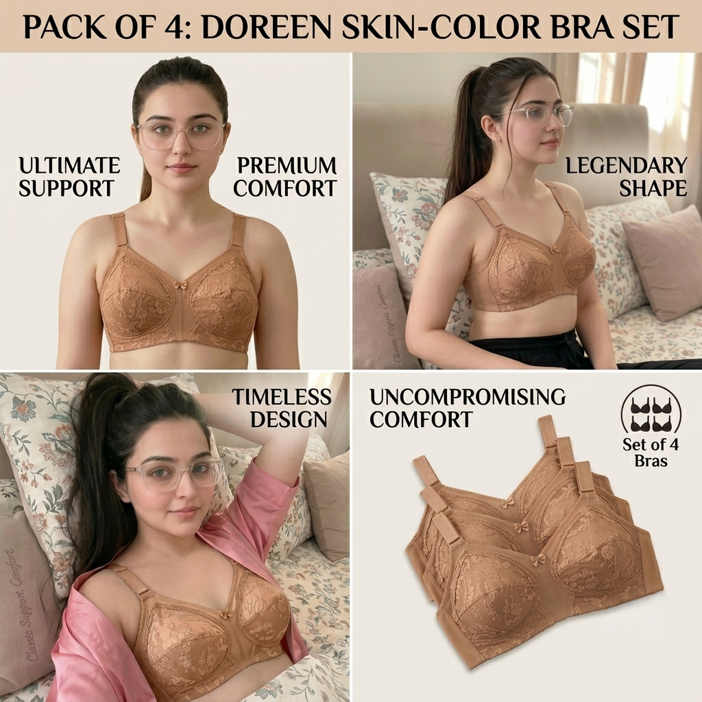 Pack of 4 Original Triumph Doreen Classic Bra – Full Support Non-Padded Value